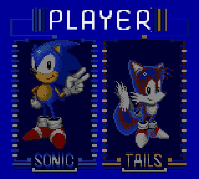 Sonic Triple Trouble character select screen: impossible to see if Sonic or Tails is selected.